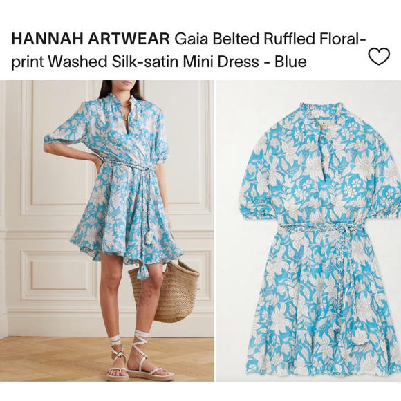 Hannah Dresses & Skirts - HANNAH ARTWEAR Gaia Belted Ruffled Floral-print Washed Silk-satin Mini Dress -